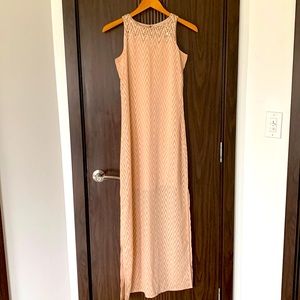 Light peach sleeveless maxi dress
